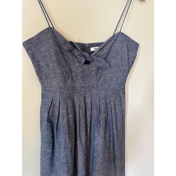 Madewell Chambray Tiefront Cutout Cami Dress Size 4 - Picture 3 of 10